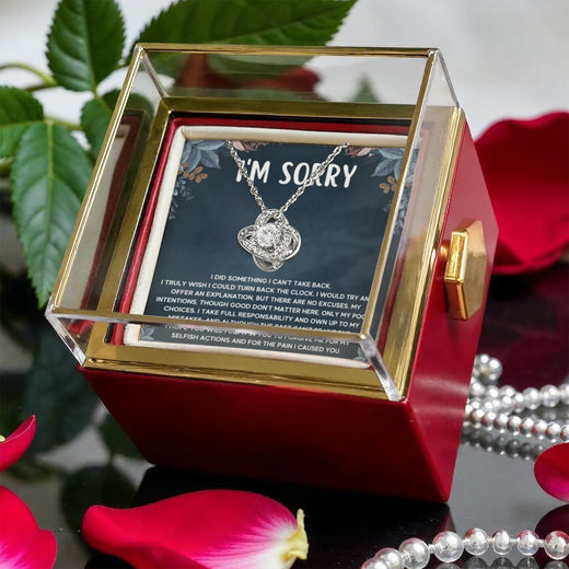 I'm Sorry Gifts For Her - Love Knot with Rotating Rose Gift Box
