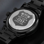 Men's Engraved Watch, We've Got Your Six, Charcoal Black, Gift Watch