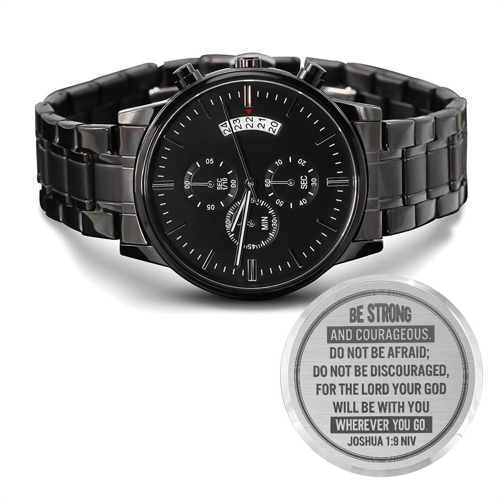 Men's Watch, Be Strong and Courageous, Joshua 1:9