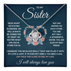 TO MY SISTER SQUEEZED LOVE KNOT NECKLACE GIFT SET