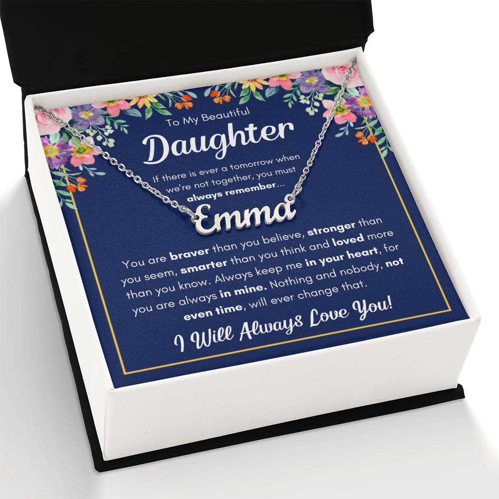 TO MY DAUGHTER BRAVER NAME NECKLACE GIFT SET