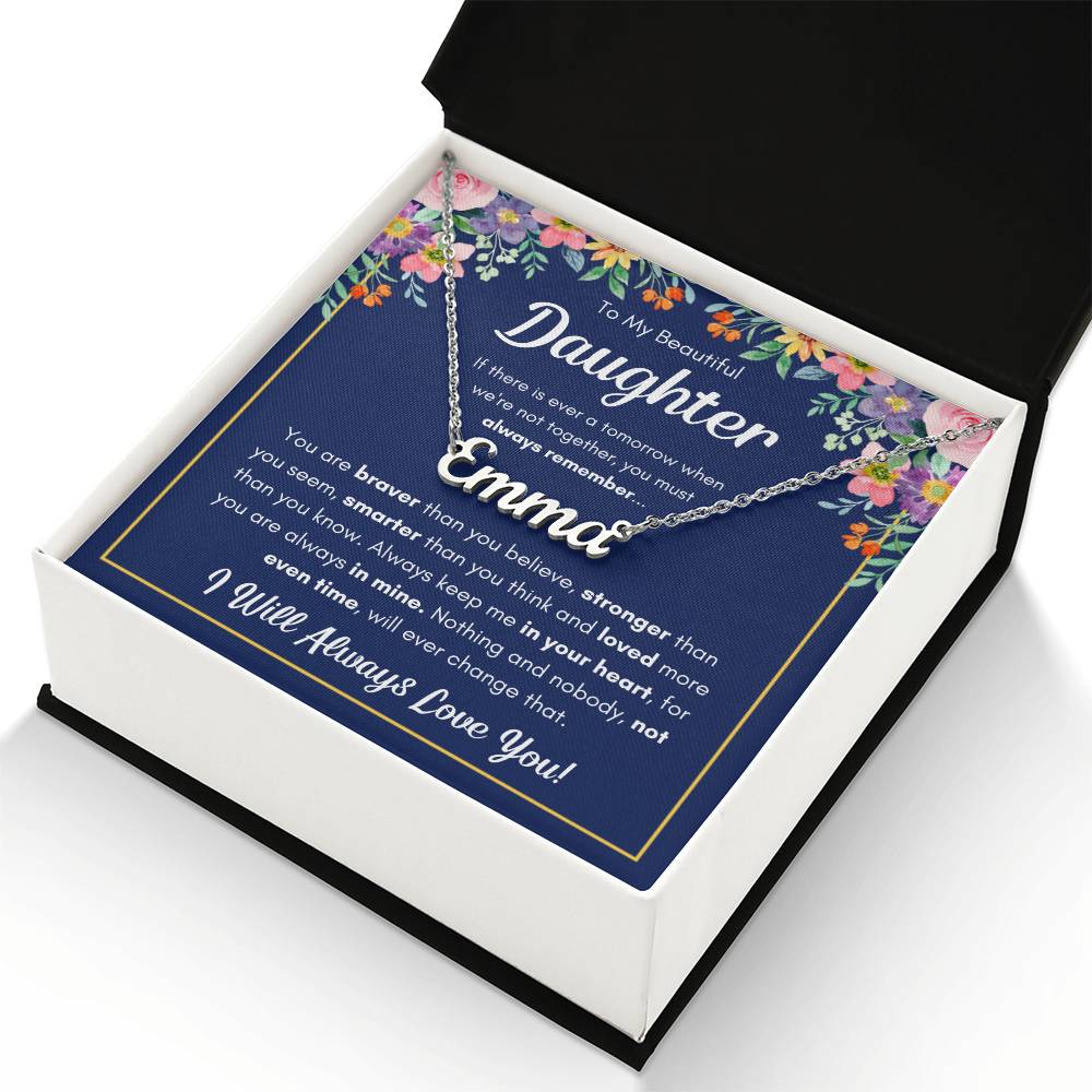 TO MY DAUGHTER BRAVER NAME NECKLACE GIFT SET