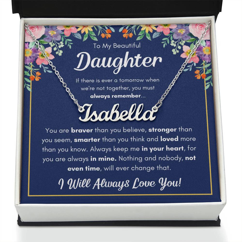 TO MY DAUGHTER BRAVER NAME NECKLACE GIFT SET