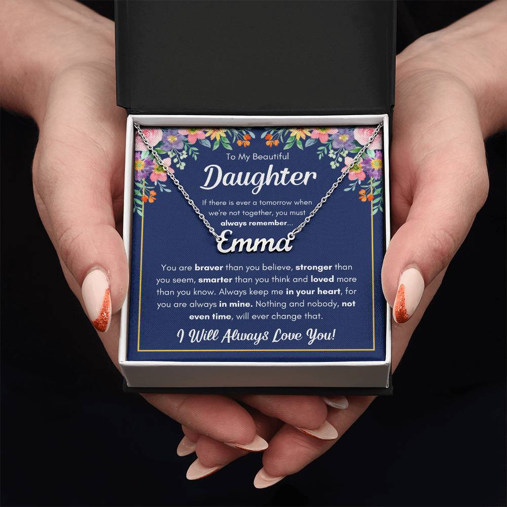 TO MY DAUGHTER BRAVER NAME NECKLACE GIFT SET