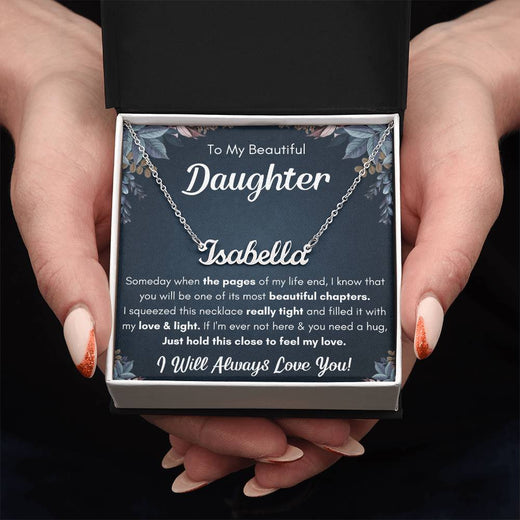 TO MY DAUGHTER CHAPTERS SQUEEZED NAME NECKLACE GIFT SET