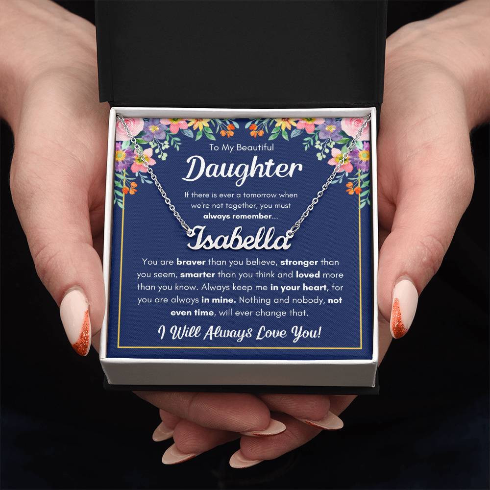 TO MY DAUGHTER BRAVER NAME NECKLACE GIFT SET