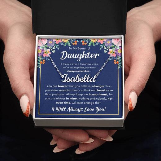 TO MY DAUGHTER BRAVER NAME NECKLACE GIFT SET