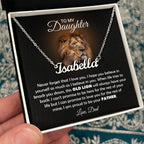 TO MY DAUGHTER OLD LION NAME NECKLACE GIFT SET