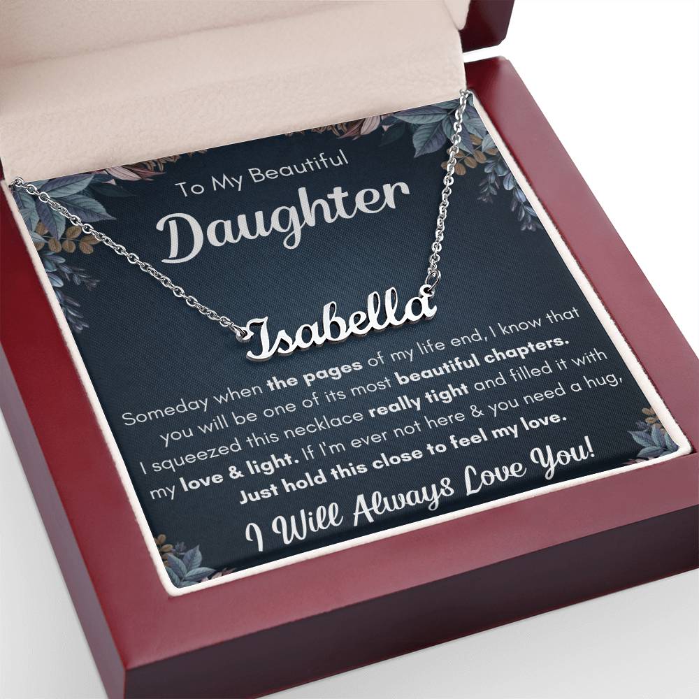 TO MY DAUGHTER CHAPTERS SQUEEZED NAME NECKLACE GIFT SET