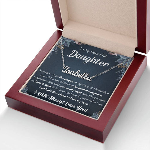 TO MY DAUGHTER CHAPTERS SQUEEZED NAME NECKLACE GIFT SET