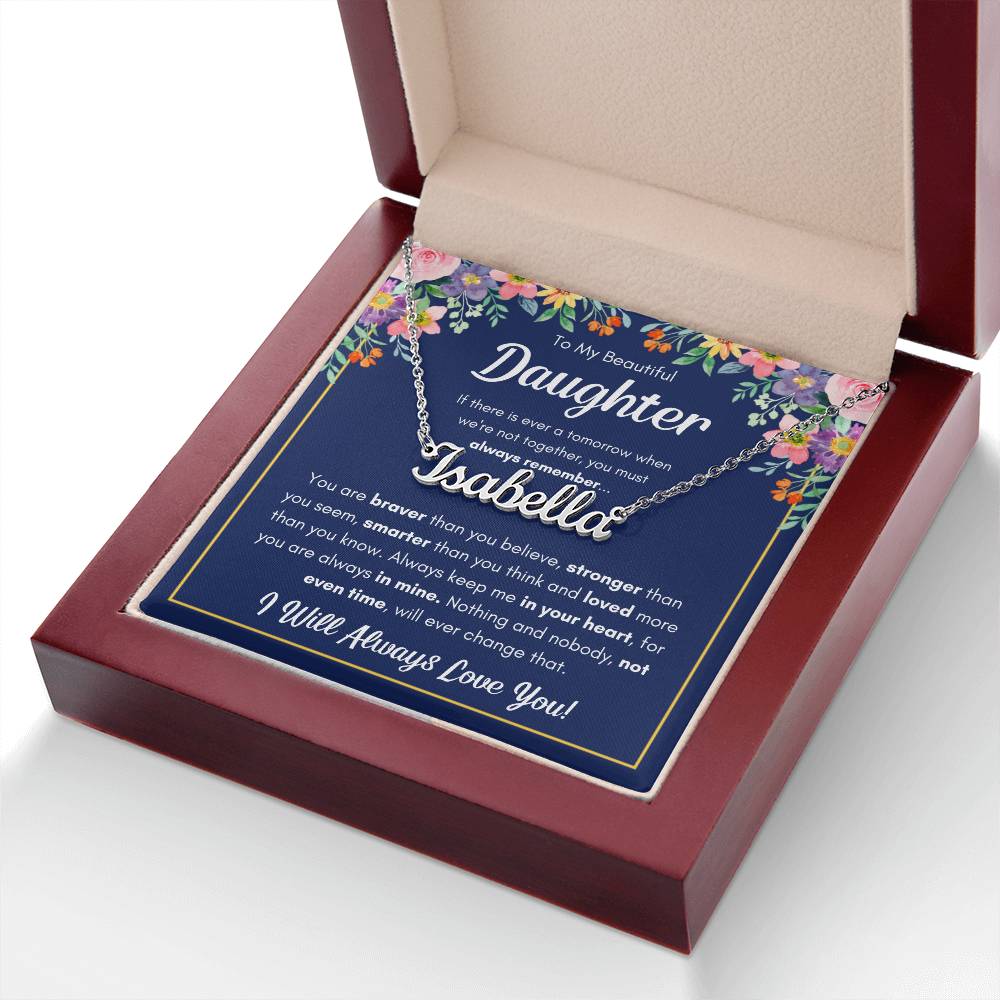 TO MY DAUGHTER BRAVER NAME NECKLACE GIFT SET