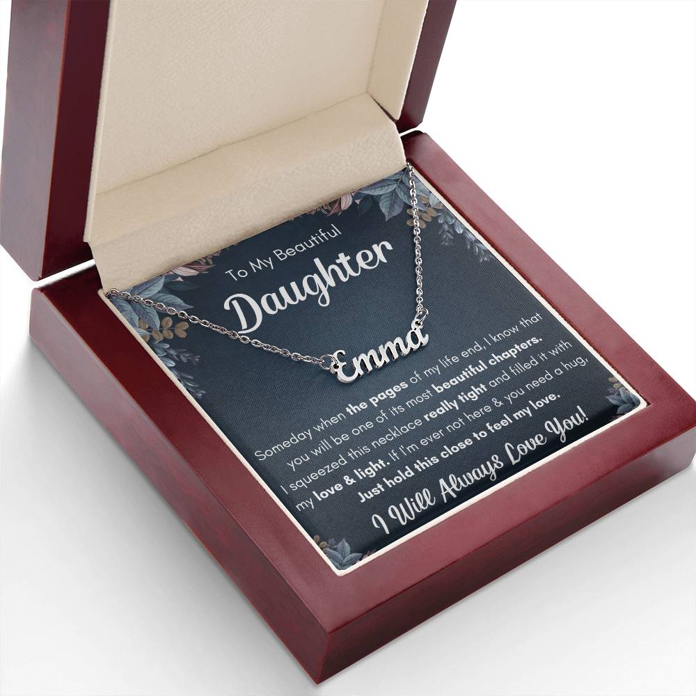 TO MY DAUGHTER CHAPTERS SQUEEZED NAME NECKLACE GIFT SET