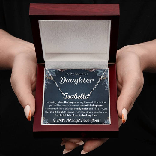 TO MY DAUGHTER CHAPTERS SQUEEZED NAME NECKLACE GIFT SET