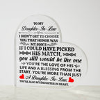 TO MY DAUGHTER IN LAW HONOR HEART ACRYLIC PLAQUE