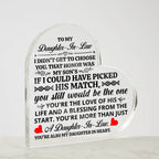 TO MY DAUGHTER IN LAW HONOR HEART ACRYLIC PLAQUE