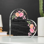 TO MY BEAUTIFUL WIFE ACRYLIC HEART PLAQUE