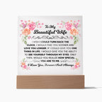 TO MY BEAUTIFUL WIFE SQUARE ACRYLIC PLAQUE