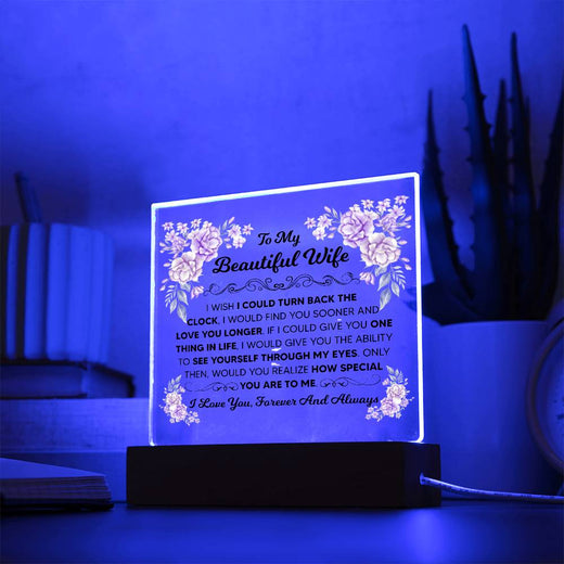 TO MY BEAUTIFUL WIFE SQUARE ACRYLIC PLAQUE
