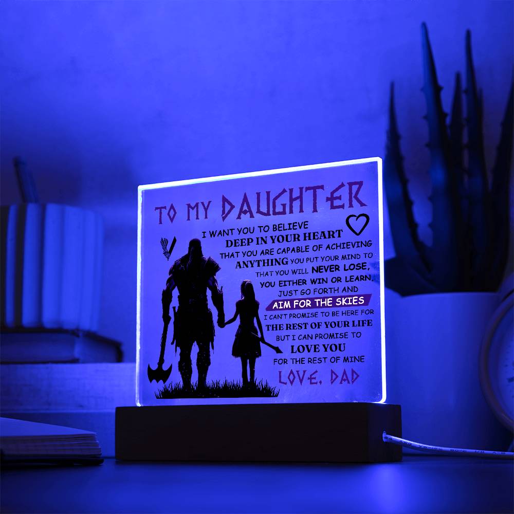 TO MY DAUGHTER VIKING SQUARE ACRYLIC PLAQUE