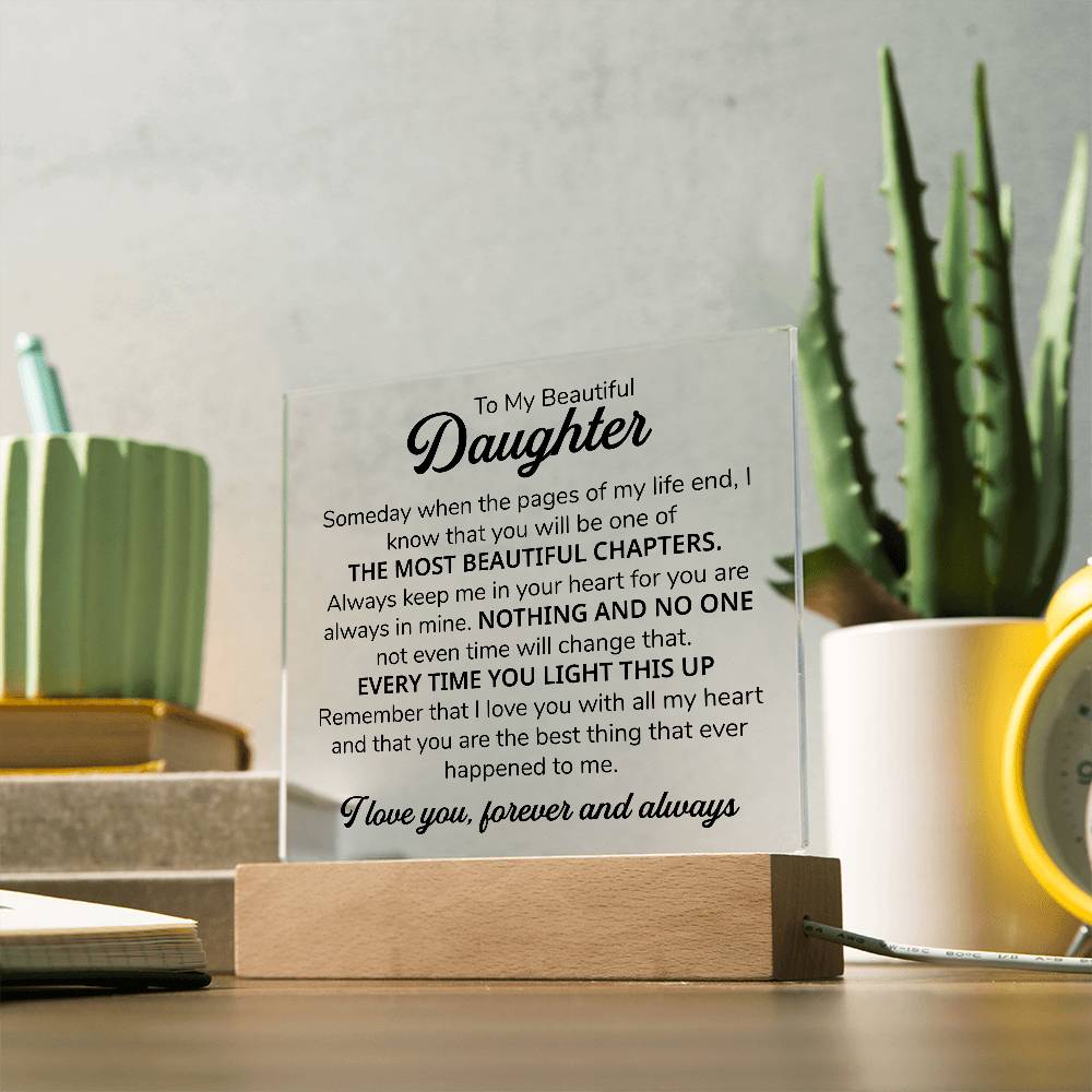 TO MY DAUGHTER CHAPTERS SQUARE PLAQUE