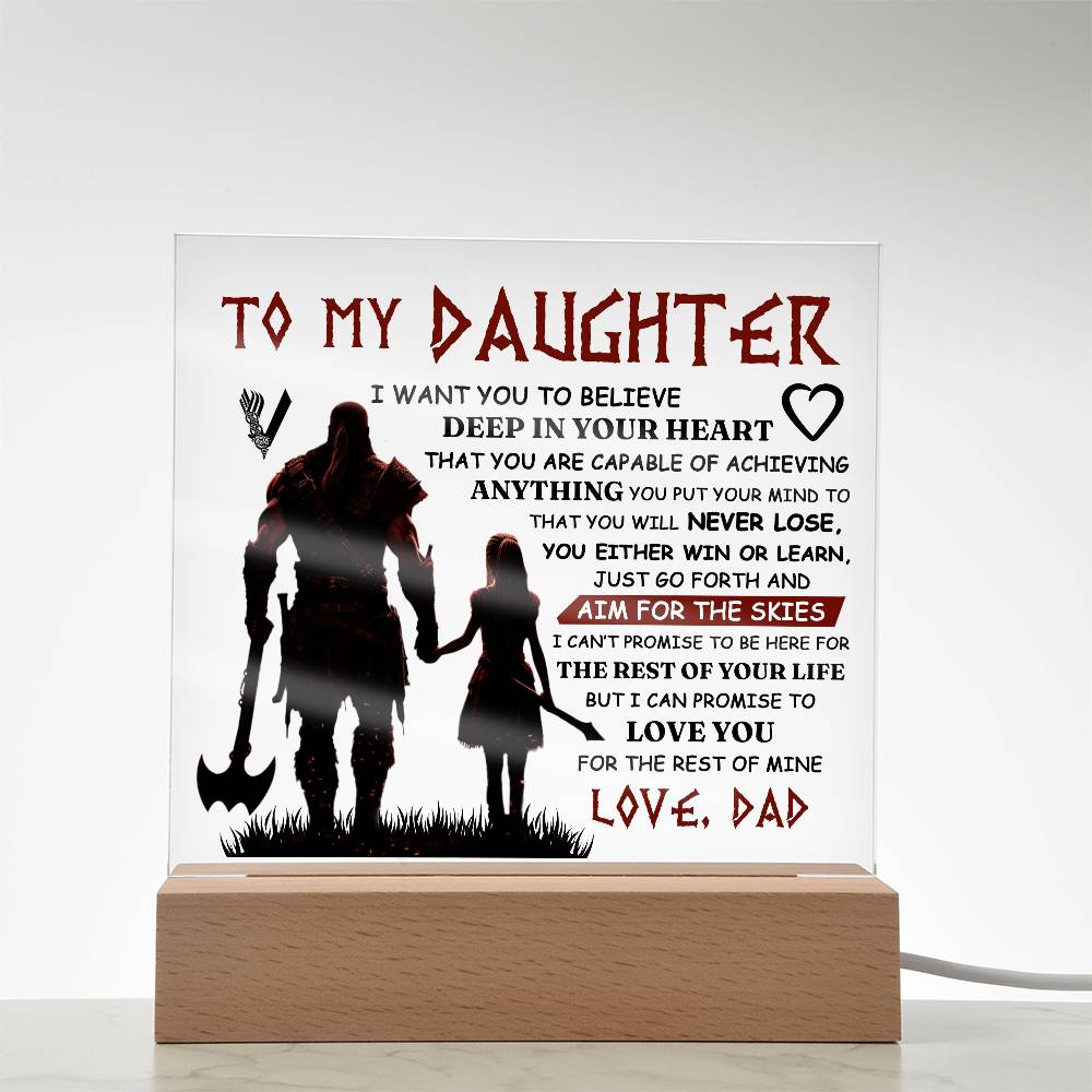 TO MY DAUGHTER VIKING SQUARE ACRYLIC PLAQUE