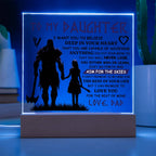 TO MY DAUGHTER VIKING SQUARE ACRYLIC PLAQUE