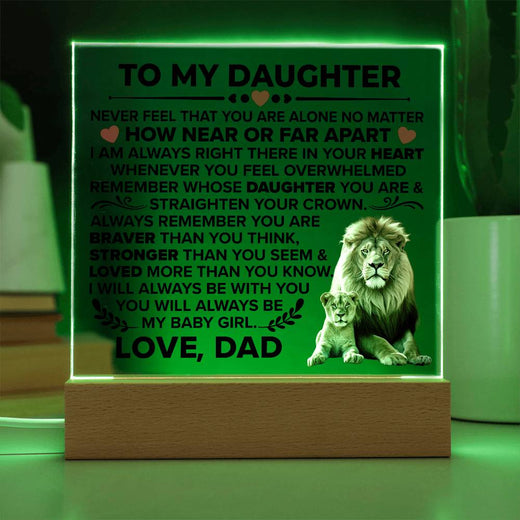 TO MY DAUGHTER BRAVER SQUARE ACRYLIC
