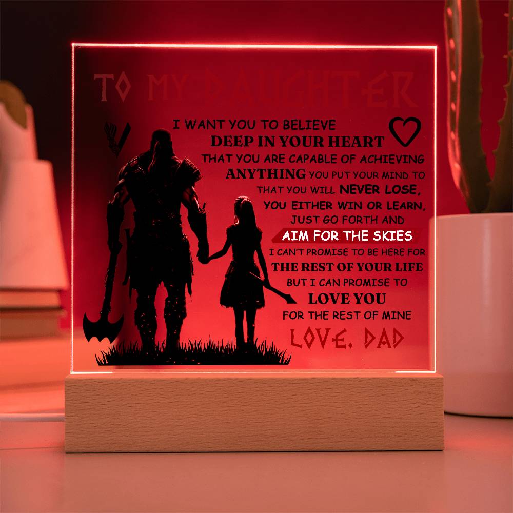 TO MY DAUGHTER VIKING SQUARE ACRYLIC PLAQUE