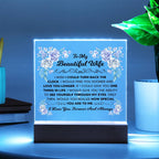 TO MY BEAUTIFUL WIFE SQUARE ACRYLIC PLAQUE 1