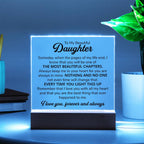 TO MY DAUGHTER CHAPTERS SQUARE PLAQUE