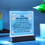 TO MY BEAUTIFUL WIFE SQUARE ACRYLIC PLAQUE 1
