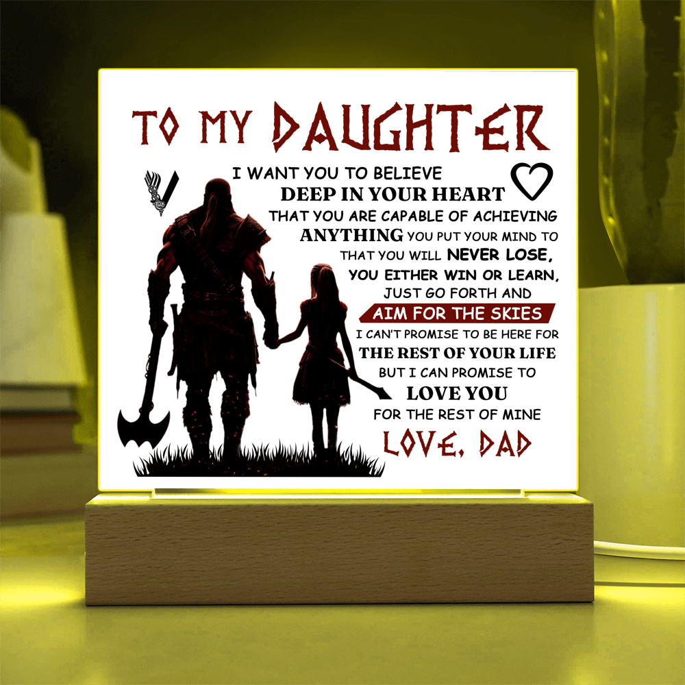 TO MY DAUGHTER VIKING SQUARE ACRYLIC PLAQUE