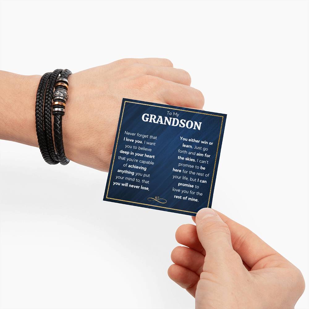 Love You Forever To My Grandson Bracelet Achieve Anything