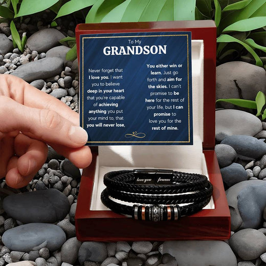 Love You Forever To My Grandson Bracelet Achieve Anything