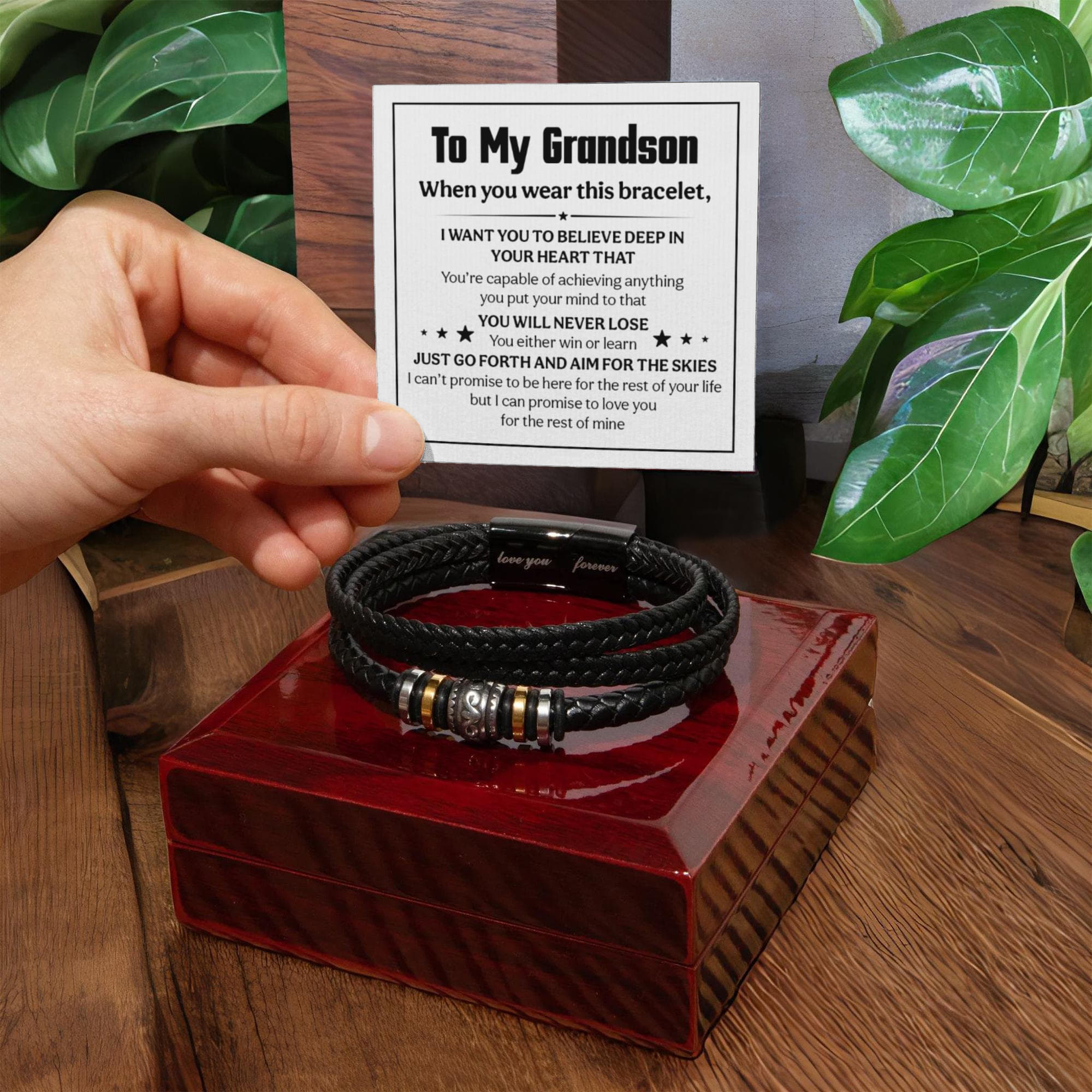 Love You Forever To My Grandson Bracelet Believe Deep
