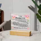 TO MY BEAUTIFUL WIFE SQUARE ACRYLIC PLAQUE 1