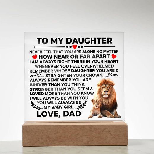 TO MY DAUGHTER BRAVER SQUARE ACRYLIC