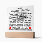 TO MY DAUGHTER IN LAW HONOR SQUARE ACRYLIC