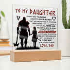 TO MY DAUGHTER VIKING SQUARE ACRYLIC PLAQUE