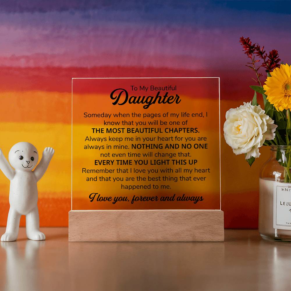 TO MY DAUGHTER CHAPTERS SQUARE PLAQUE