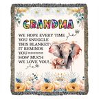 To My Grandma - Elephant Woven Blanket