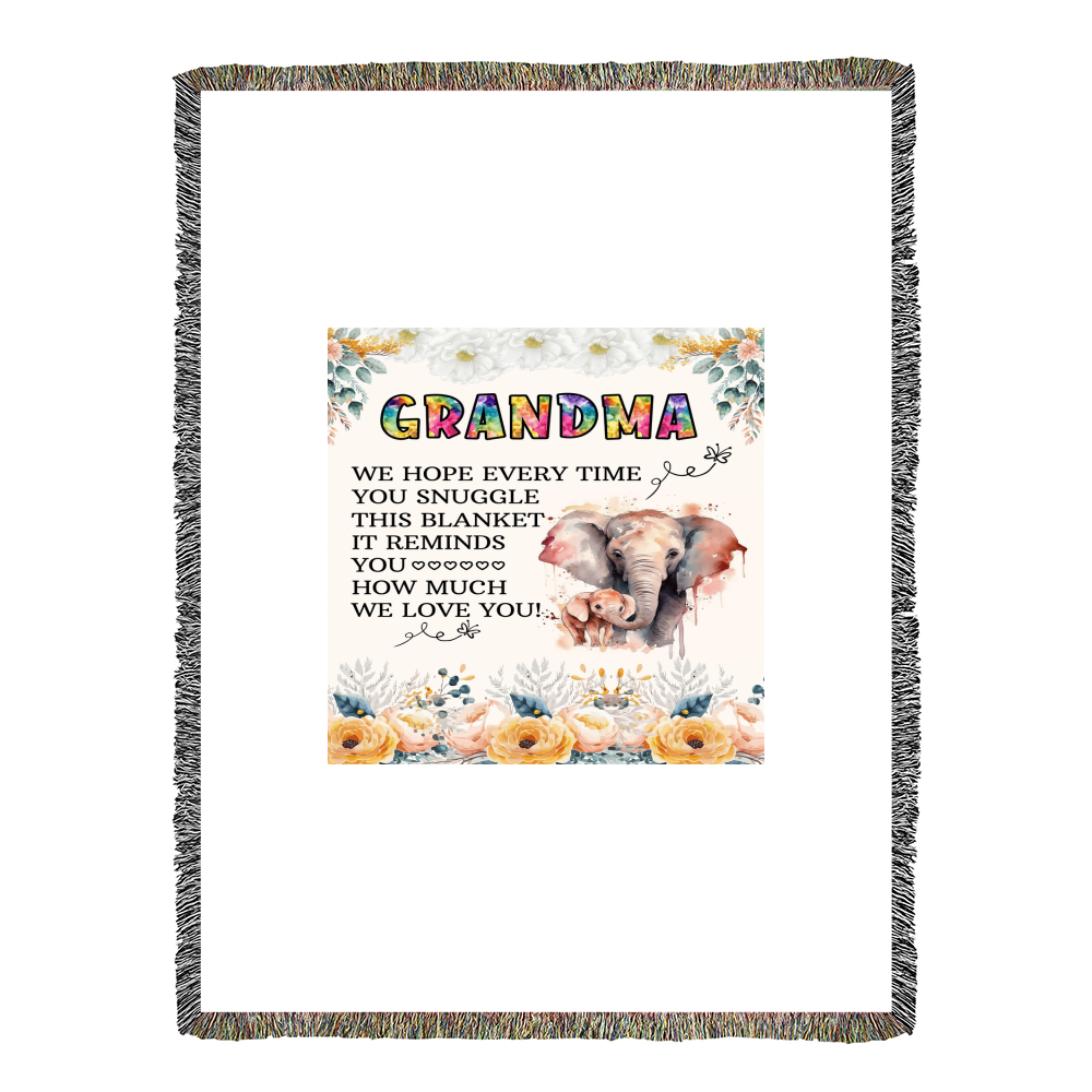 To My Grandma - Elephant Woven Blanket