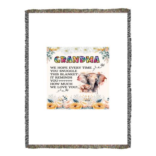 To My Grandma - Elephant Woven Blanket
