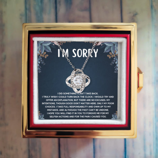 I'm Sorry Gifts For Her - Love Knot with Rotating Rose Gift Box