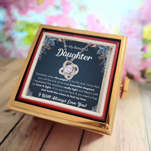 Chapters Squeezed Name - Daughter Birthday Necklace with Rose Box
