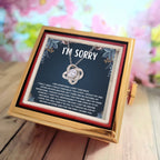 I'm Sorry Gifts For Her - Love Knot with Rotating Rose Gift Box