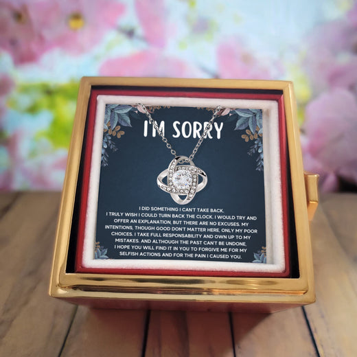 I'm Sorry Gifts For Her - Love Knot with Rotating Rose Gift Box