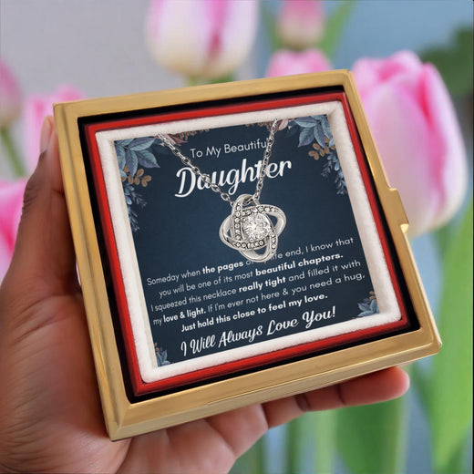 Chapters Squeezed Name - Daughter Birthday Necklace with Rose Box