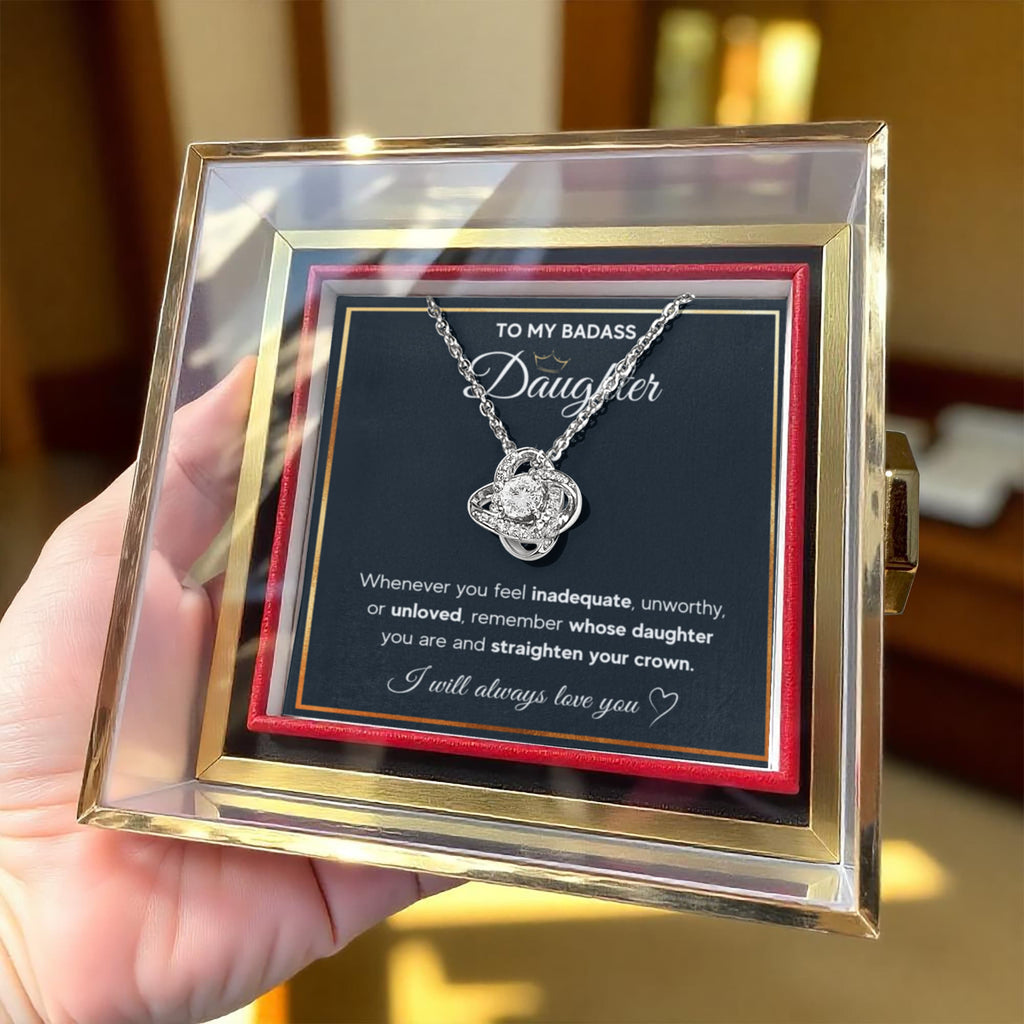 Badass Crown - Daughter Birthday Necklace with Rose Box