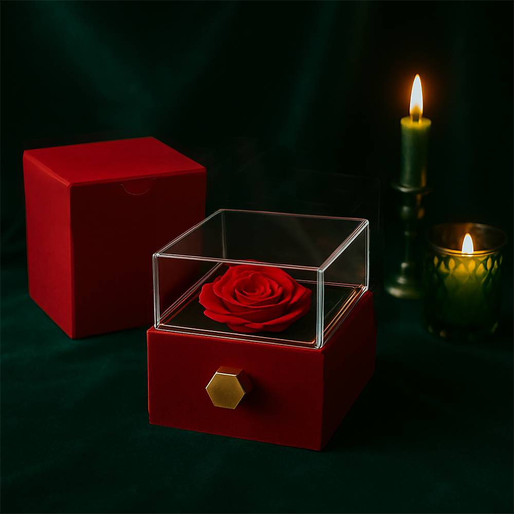 I'm Sorry Gifts For Her - Love Knot with Rotating Rose Gift Box